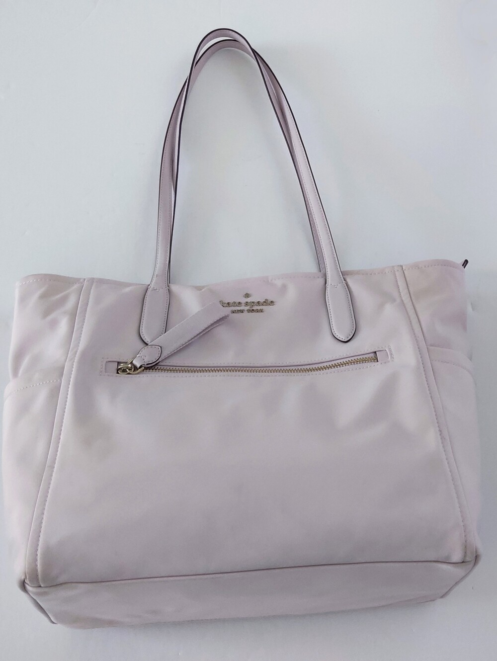 kate spade Pale Pink Nylon Tote Travel Bag. 14×12×6. Pre-owned.